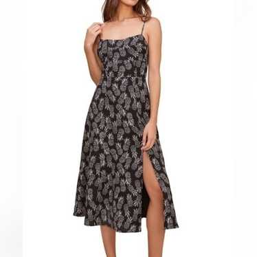 Black palm tree print dress NWT