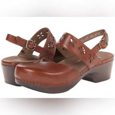 Dansko Mary Jane Clogs Brown leather size 38