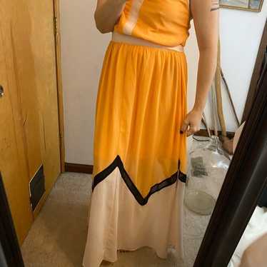 NWT Lucy Paris Chiffon Orange Retro Colorblock Max
