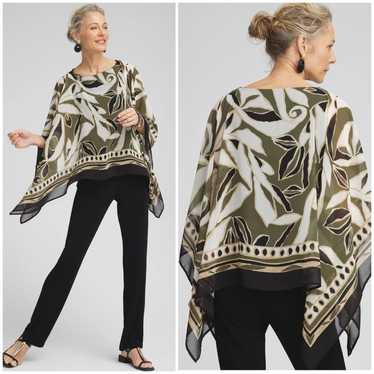 NWT Chico’s Travelers Paisley Chiffon Layer Top Si