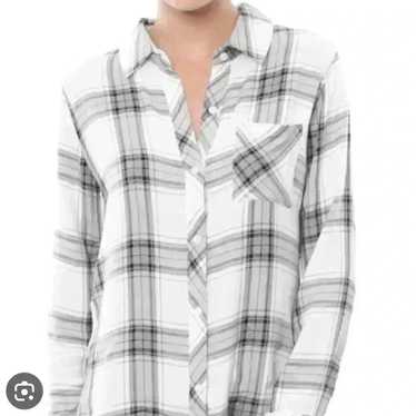 Rails Hunter Plaid Button Down Shirt Black White X