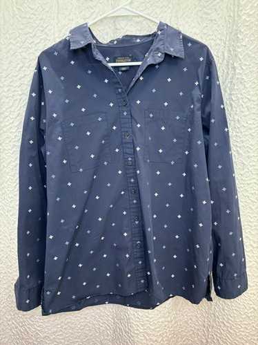 Pendleton Blue Check Long Sleeve Button Front Dres