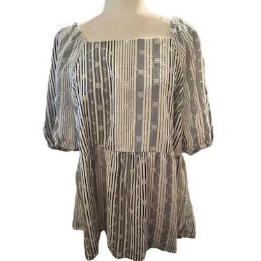Lane Bryant Short Sleeve Square Neck Peplum Top, P