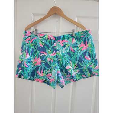 Lilly Pulitzer Green Pink Tropicl Shorts size XL O