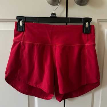 Lululemon dark red speed up shorts