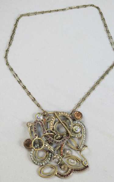 Vtg Signed SORRELLI Abstract Modernist Pendant Cry