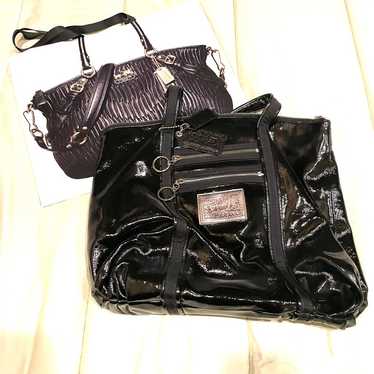 バッグ COACH Poppy Black Leather 2way Y2K Bag Coach | Signature Poppy 2Way Shoulder Bag | Preloved