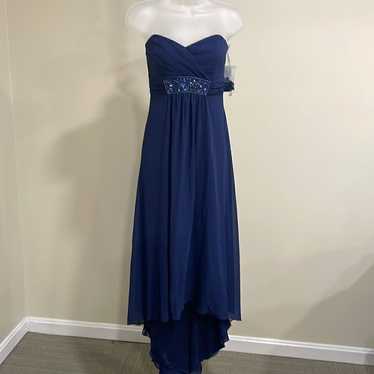 NWT David’s Bridal Navy Blue Chiffon Dress. Size 1
