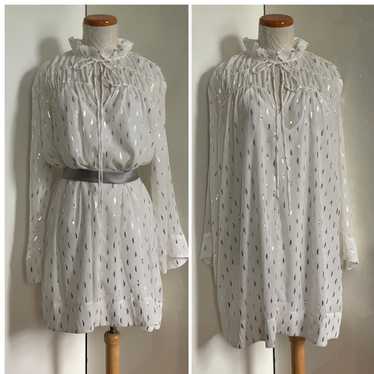 NWT H&M Boho Crinkled Chiffon Dress sz M NWT