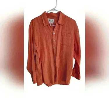 Flax 100% Linen Long Sleeve Button Down Shirt Wome