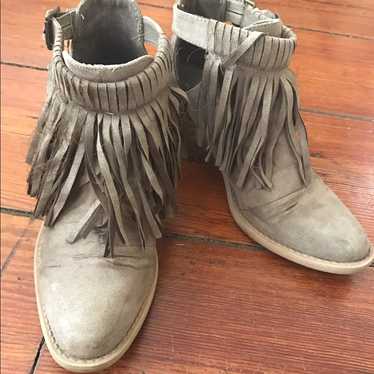 Suede Fringe Booties