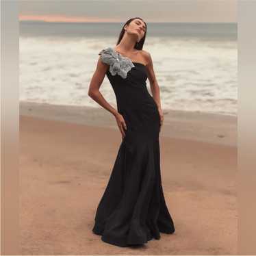 MAC DUGGAL 11810 One Shoulder Crystal Flower Gown 