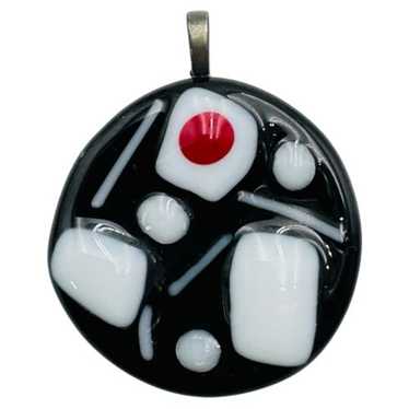 Vintage Fused Glass Handmade Modernist Abstract Pe