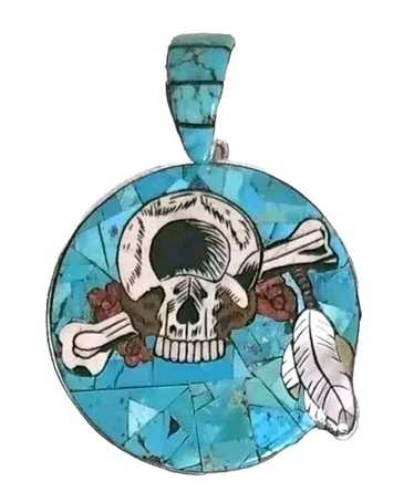 Inlaid Gemstone Grateful Cyclops Pendants by David Freeland