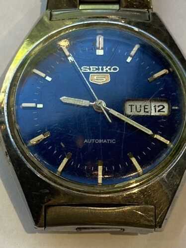 【超希少】SEIKO5 6309A AUTOMATIC 腕時計 ダークブルー Seiko 5 Automatic 6309-583A Black Dial Men Wrist Watch, Rare