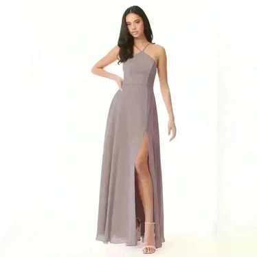 NWT Azazie Vintage Dusk A-Line Halter Side Slit Ch