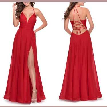 NWT $398 La Femme [ 12 ]‎ Strappy Back Chiffon Gow