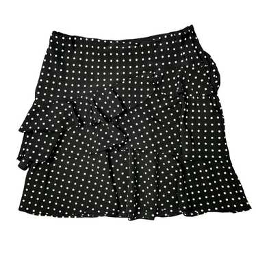 NWT Ralph Lauren polka dot ruffle skirt black whit