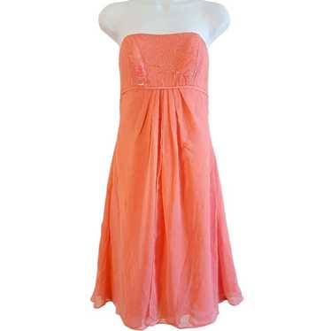 David's Bridal Sequin Strapless Chiffon Dress NWT