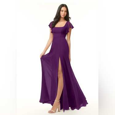NWT Grape A-Line Ruffled Chiffon Dress in size 0 N