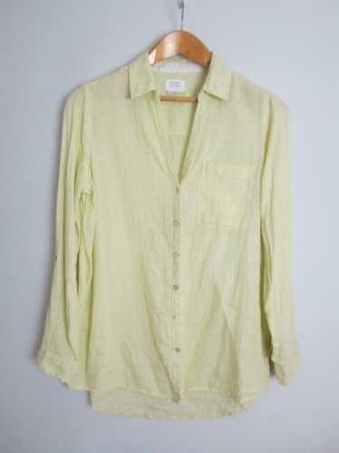 Sigrid Olsen Womens S Chartreuse Green 100% Linen 