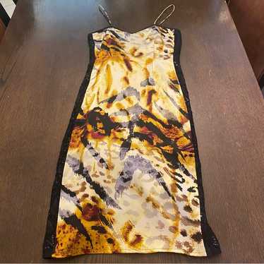 ワンピース dianefreis animal 90s Diane Freis Animal Print Beaded Maxi-XS/S/M — La