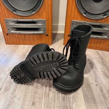 ドレスシューズ・革靴・ビジネスシューズ Balenciaga Khaki Eva Steroid Lace-Up Shoes 717805_W0FOI_1025.png.png