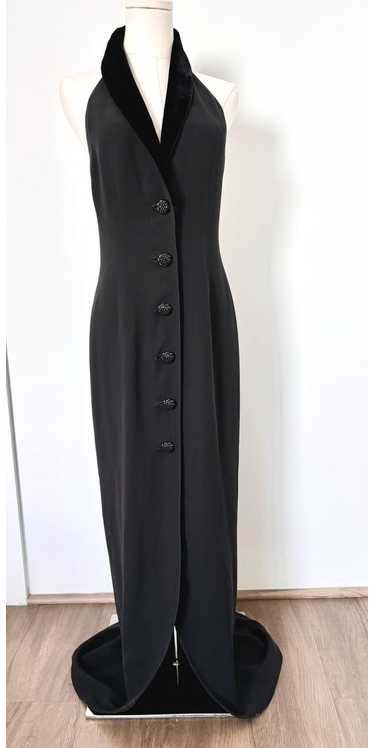 Vintage Valentino Black ニットロングケープ マント - メルカリ