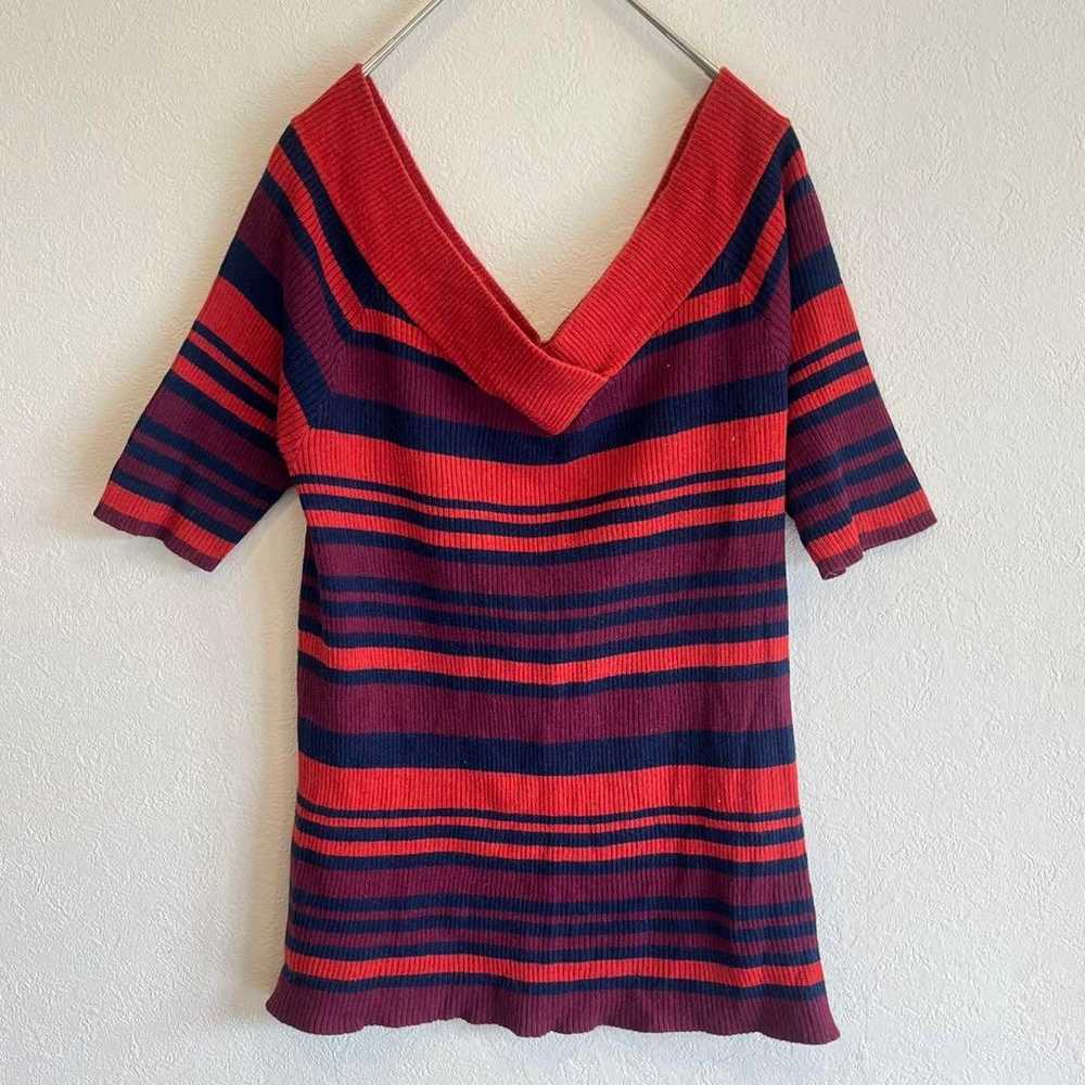 【AZUL by moussy】Summer Knit V-Neck, 3/4 Sleeve, Fitted Silhouette