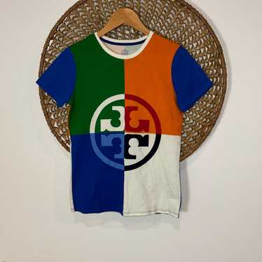 Tory Burch Color Block Crewneck Tshirt Size Xsmal… - image 1