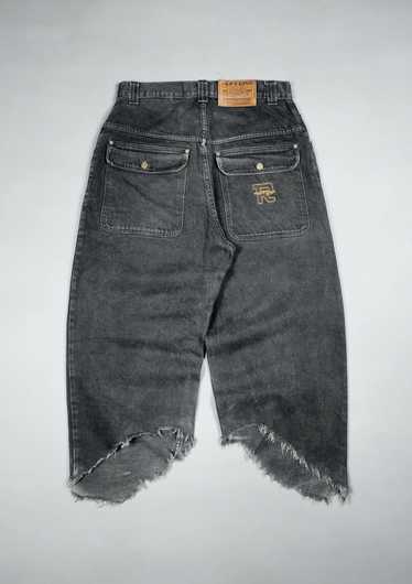 ruff ryders シャイニーデニム RUFF RYDERS jeans, shiny blue, vintage baggy, 90s hip hop