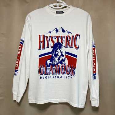 トップス hysteric glamour long t-shirt 00s90s y2k Hysteric Glamour 90S Y2K Logo Long T-Shirt Cut And Sew Pink