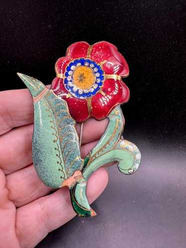 【送料込】 Vintage poppy Gem - enamel アクセサリー