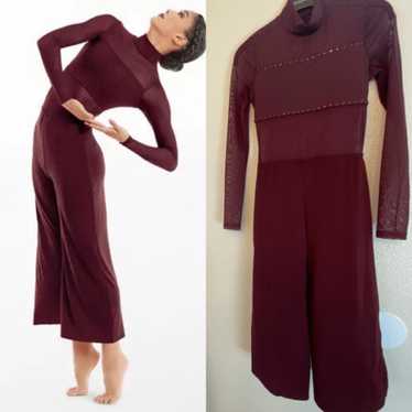 WEISSMAN Balera Dance Costume burgundy Culotte Un… - image 1
