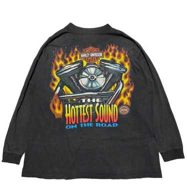 【悶絶フェード】90s HARLEY DAVIDSON フレイム エンブレムT 90s) harley davidson flame - Gem