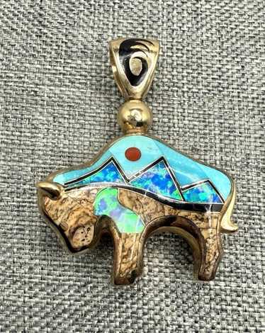 Museum Vintage Navajo Opal Native American Jewelry Silver Necklace Old Vtg Sterling