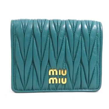 小物 miu miu leather wallet dark green Miu Miu Green/Black Lizard Leather Compact Wallet Miu Miu | TLC