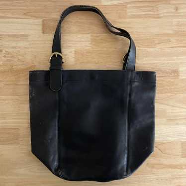 Coach Large Carryall Tote Bag Purse Leather Black Vintage