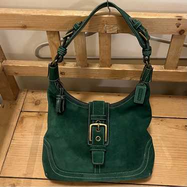 Coach Suede Hampton Bag Green Vintage Used Authentic | eBay