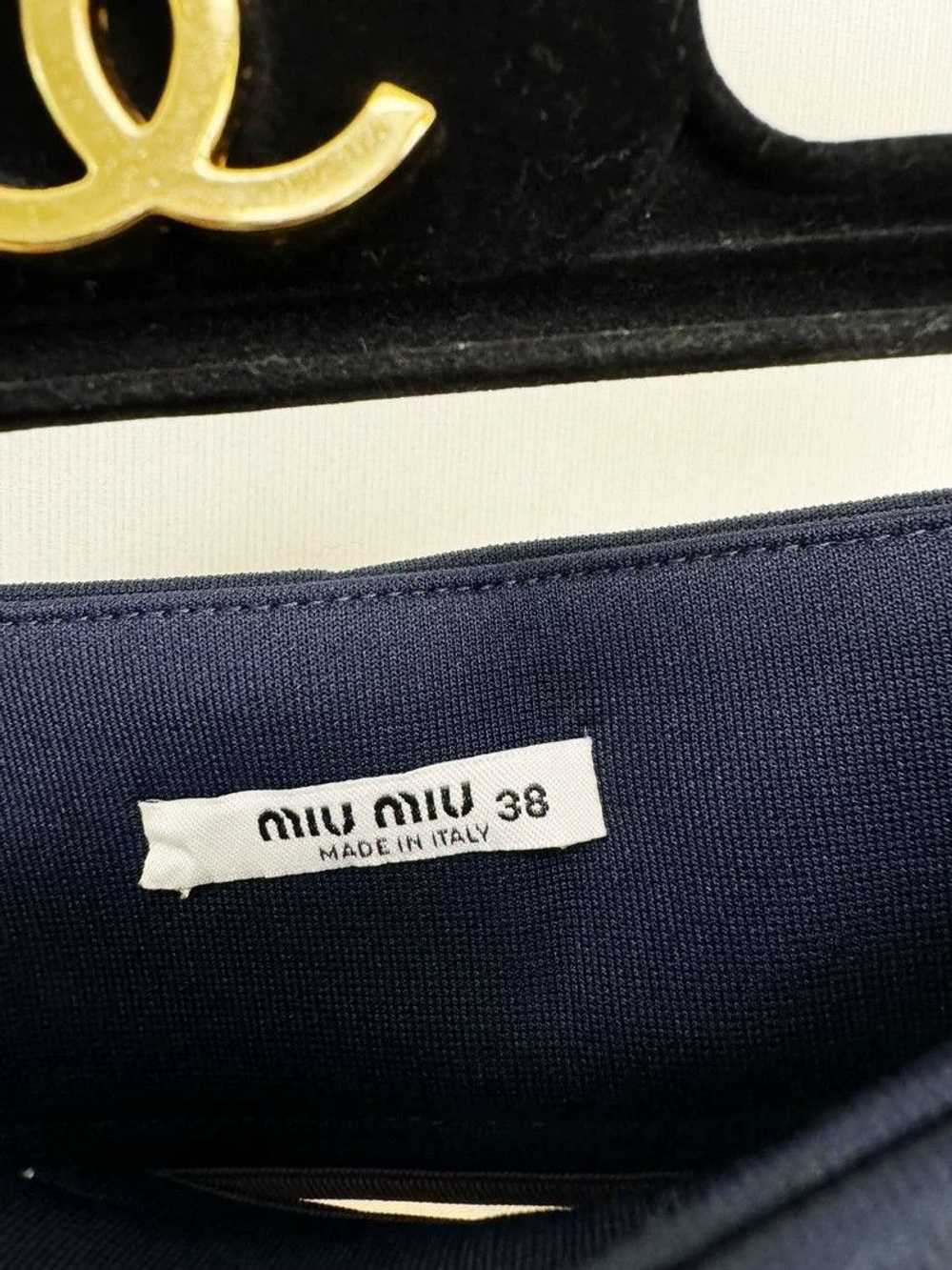 Prada Miu Miu White Color Block A-Line Skirt - image 3