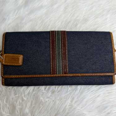 小物 Vintage Coach Legacy Long Wallet Y2K VINTAGE Coach BLACK LEATHER WALLET (90s/Y2K) Gold Tone