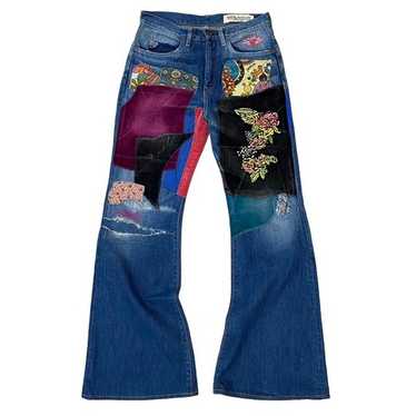 【美品】キャピタル/KAPITAL デニム シャンデリアパンツ　ガウチョ　フレア KAPITAL men's Flare Denim Pants Zip Fly Size 0 Indigo Solid