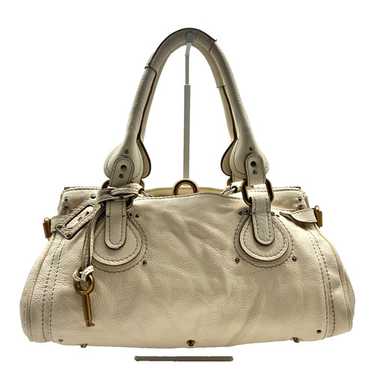 Chloé パディントン ホワイト Chloe Paddington White Leather Handbag with Padlock & Studs