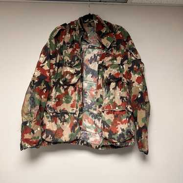 Vintage Swiss Army Alpenflage Camo Military Jacket Mens