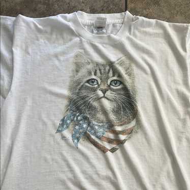 【1993studio】24SS★ Vintage Cat T-shirt Vintage Cats Shirt Adult XL Single Stitch Cat AOP 90s Rel E