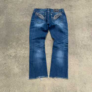 クロス miss me ミスミー ブーツカット ローライズ　y2k Street Wear Miss Me Boot Cut Retro Jeans Female Y2K New Blue
