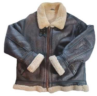 ジャケット・アウター 90s B-3 mouton leather flight jacket y2k AVIREX Type B-3 (B3) Flight Mouton Leather Jacket World War
