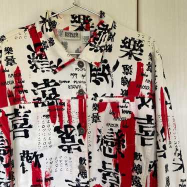 90s CHICO’S Design リネンレーヨン　ミリタリーシャツジャケット 8115196d75df84314697cbe45b7fe6