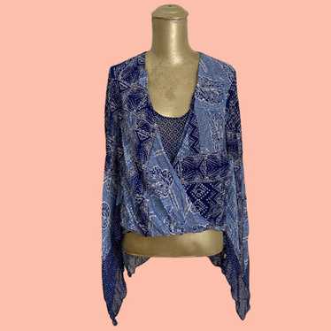 BCBGMAXAZRIA Women's Blouse - Blue/White - S – Sil