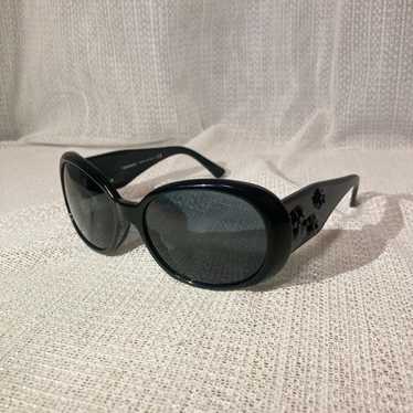 【美品】CHANEL sunglasses coco camellia y2k Chanel Sunglasses Black with Heart Coco Mark & Camellia